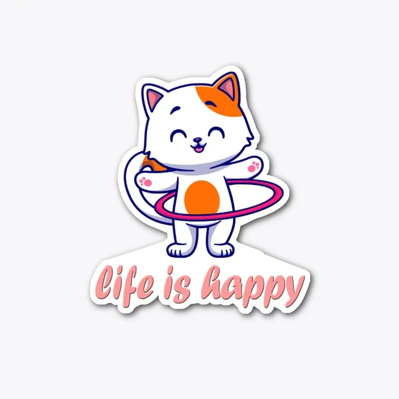 cat desing -live is happy